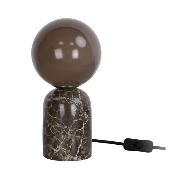 Tamsiai rudos spalvos iš marmuro stalinis šviestuvas (aukštis 20 cm) Lazio Sphere – Leitmotiv