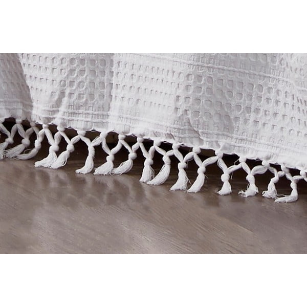 Lovatiesė baltos spalvos iš medvilnės dvigulei lovai 220x240 cm Lotus – Mijolnir-image-1