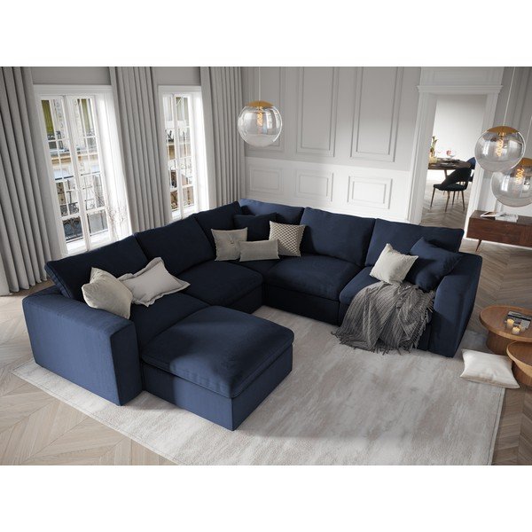 Tamsiai mėlyna apverčiama kampinė modulinės sofos dalis Windsor & Co Sofas Galaxy-image-4