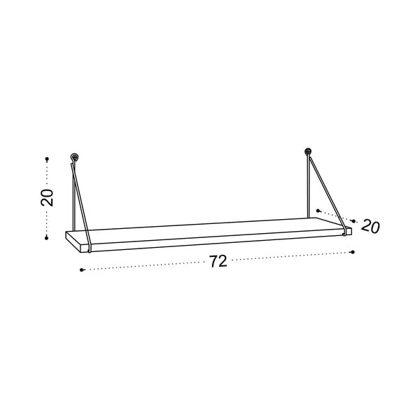 Sieninė lentyna natūralios spalvos iš ąžuolo 72 cm Armoni – Kalune Design-image-3