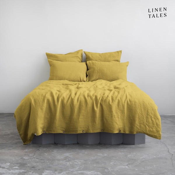 Geltonos spalvos patalynė dvigulė lova 200x200 cm - Linen Tales