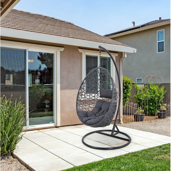 Juoda sodo pakabinama kėdė Bonami Selection Costelo-image-1