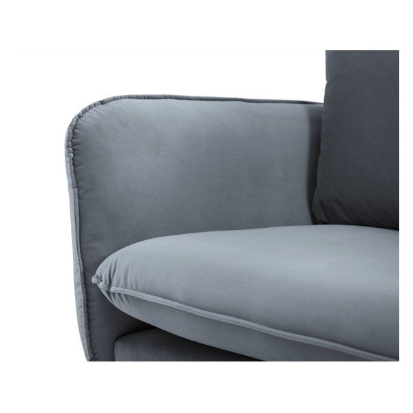 Pilkos spalvos aksominė sofa Cosmopolitan Design Vienna, 160 cm-image-4