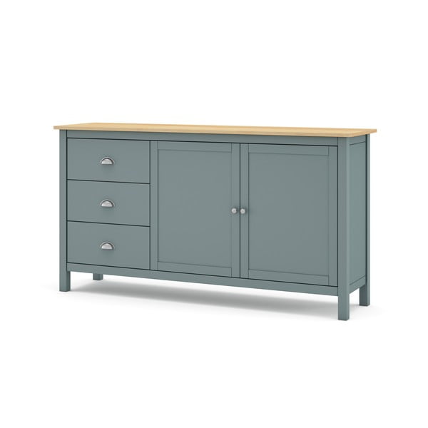 Pilkai žalios spalvos iš pušies masyvo šoninė spintelė 150x80x40 cm Misti – Marckeric-image-3