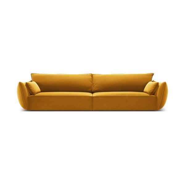 Garstyčių spalvos iš velveto sofa 248 cm Vanda – Mazzini Sofas