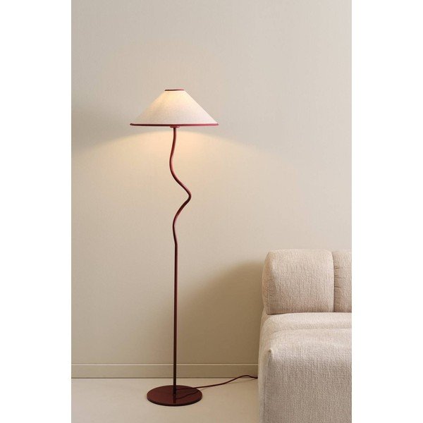 Raudonos spalvos/baltos spalvos iš tekstilės pastatomas šviestuvas su pritemdymo funkcija (aukštis 148 cm) Juliet – Jotex-image-1