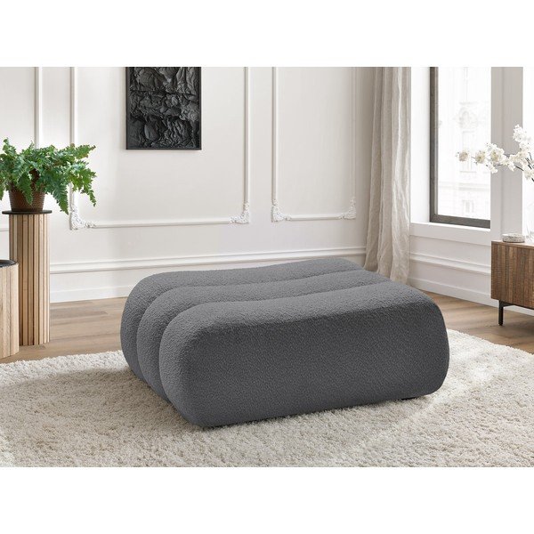 Pilkos spalvos taburetė iš boucle Azra – Bobochic Paris-image-1