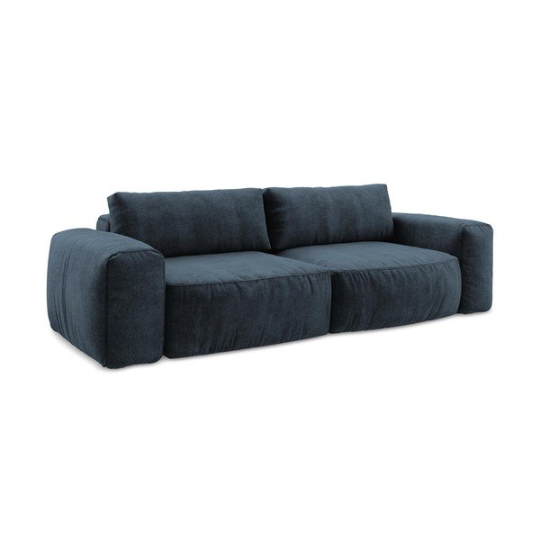 Tamsiai mėlynos spalvos sulankstoma sofa iš šenilinio audinio 275 cm Kuki – Makamii-image-2