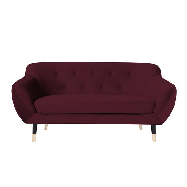 Raudonos spalvos sofa su juodomis kojomis Mazzini Sofas Amelie, 158 cm