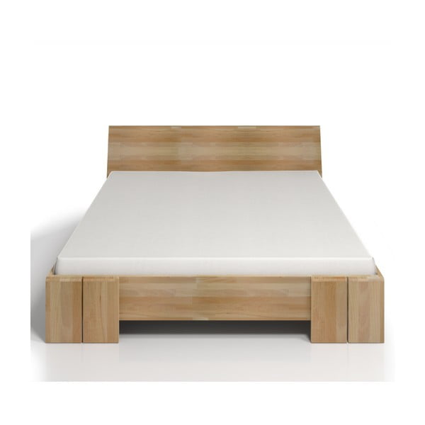Dvigulė lova iš buko medienos su daiktadėže SKANDICA Vestre Maxi, 140 x 200 cm