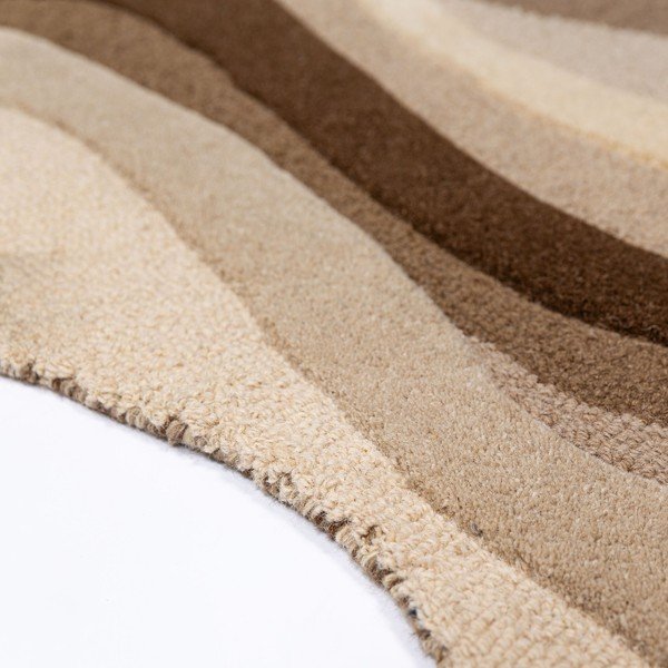 Rankų darbo rudos spalvos/smėlio spalvos iš vilnos kilimas 140x200 cm Envy Wool – Flair Rugs-image-3