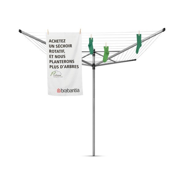 Sidabrinės spalvos sodo skalbinių džiovykla 60 m Lift-O-Matic – Brabantia-image-4