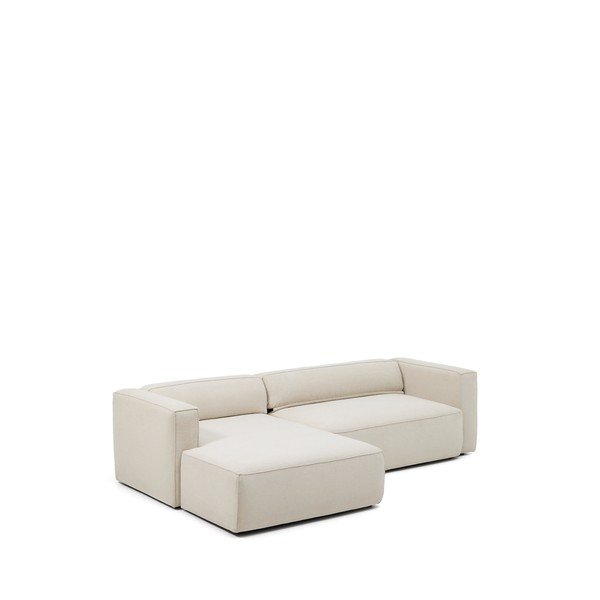 Smėlio spalvos sulankstoma kampinė sofa iš šenilinio audinio (su kairiuoju kampu/su gultu) Marela – Kave Home-image-3