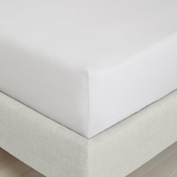Pilkos spalvos iš medvilninio perkelio paklodė su guma 90x190 cm Cotton Percale – Bianca-image-3