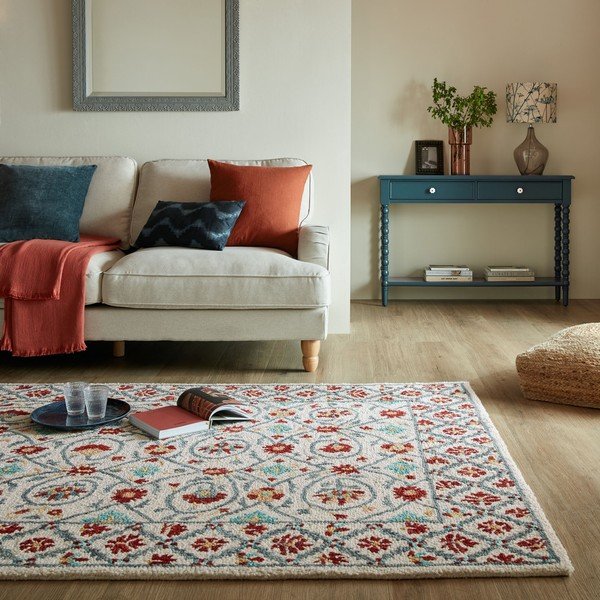 Rankų darbo iš vilnos kilimas raudonos spalvos/mėlynos spalvos 160x230 cm Iris Traditional – Flair Rugs-image-1