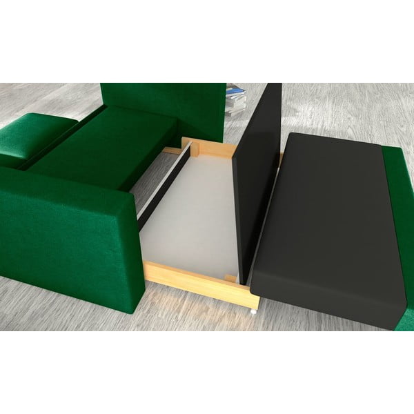 Žalios spalvos iš velveto sulankstoma/su sandėliavimo vieta sofa 151 cm Wave – ELTAP-image-2
