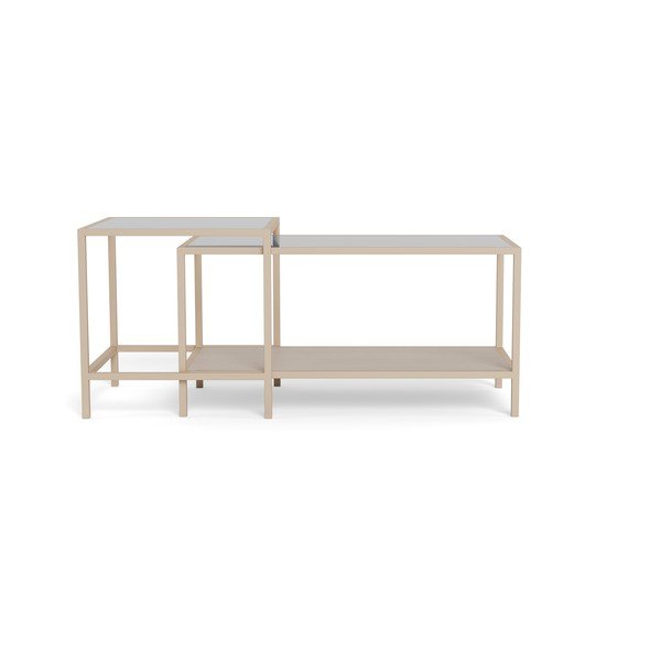 Pilkos spalvos iš plieno kavos staliukai 2 vnt. 50x90 cm Seaford – Actona-image-4