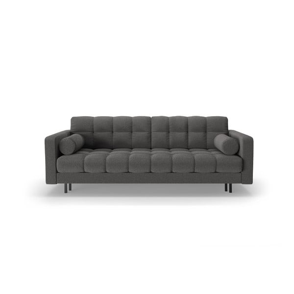 Tamsiai pilkos spalvos iš boucle sulankstoma/su sandėliavimo vieta sofa 222 cm Bali – Cosmopolitan Design