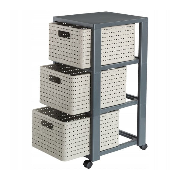 Iš plastiko vonios lentyna pilkos spalvos 32,5x71 cm Country – Rotho-image-2