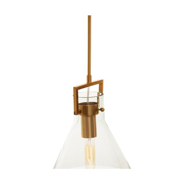 Auksinės spalvos iš metalo kabantis šviestuvas ø 25 cm su stiklo gaubtu Trieste – Premier Housewares-image-3