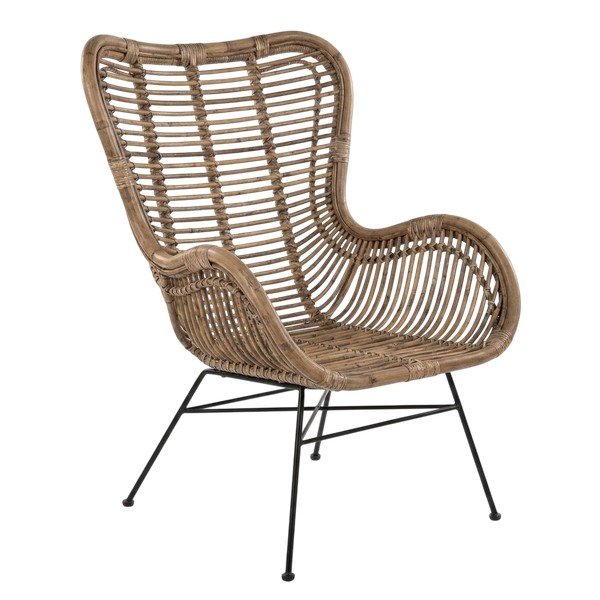 Natūralios spalvos sodo krėslas rotangas Rattan – Ego Dekor