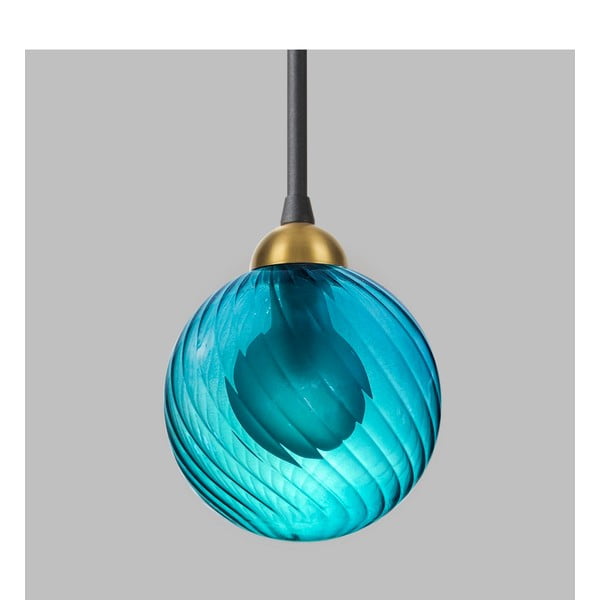 Kabantis šviestuvas mėlynos spalvos ø 12 cm su stiklo gaubtu Twister – Squid Lighting-image-3