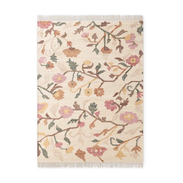 Rankų darbo kreminės spalvos iš džiuto kilimas 160x230 cm Roya Violette – Elle Decoration