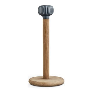 Popierinių rankšluosčių laikiklis iš ąžuolo medienos su antracito spalvos porceliano detalėmis Kähler Design Hammershoi