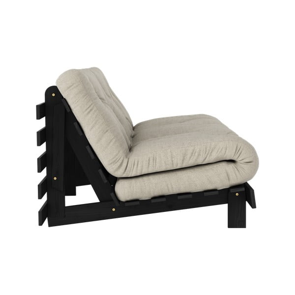 Iš lino sulankstoma sofa pilkos spalvos/smėlio spalvos 160 cm Roots Black Night – Karup Design-image-4