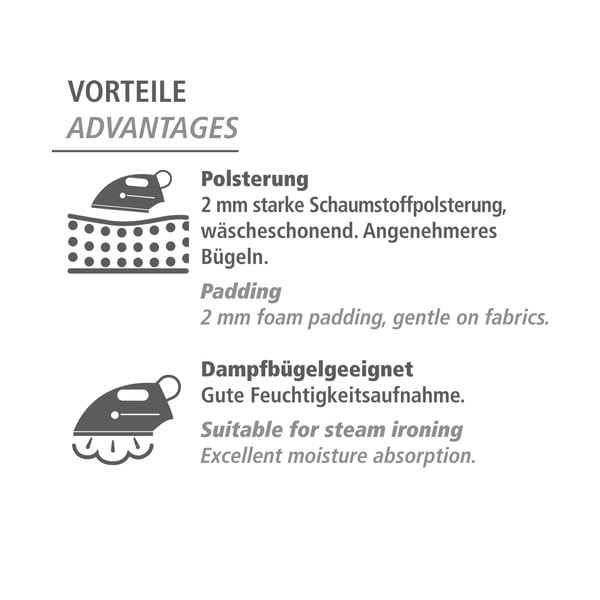 Pilkas medvilninis lyginimo lentos užvalkalas Wenko Ornaments S-image-4