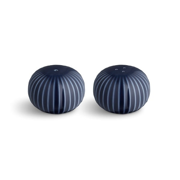 Tamsiai mėlynų porcelianinių druskinių ir pipirinių rinkinys Kähler Design Hammershoi