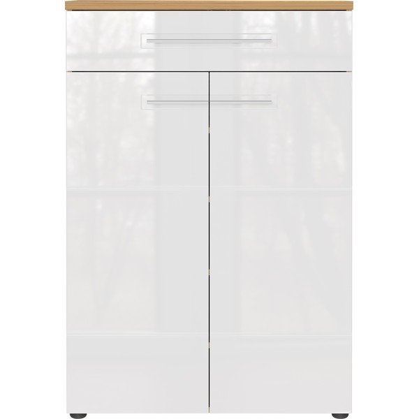 Baltos spalvos natūralių batų lentyna ąžuolo dekore Aledo - Germania-image-1