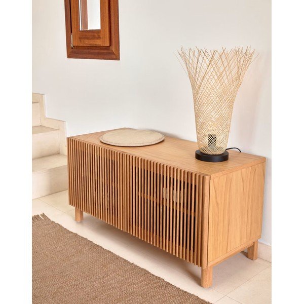 Natūralios spalvos bambuko stalinė lempa su bambuko atspalviu (aukštis 50 cm) Citalli - Kave Home-image-2