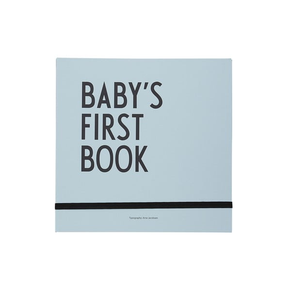 Mėlynos spalvos vaikų atsiminimų knyga Design Letters Baby's First Book