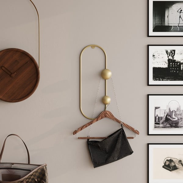 Iš metalo sieninė lentyna auksinės spalvos Dama – Kalune Design-image-1