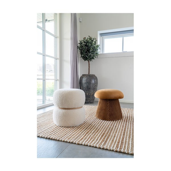 Ochros spalvos pufas iš velveto Hampton – House Nordic-image-1