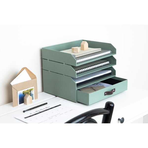 Žalios spalvos iš kartono biuro organizatorius į stalčių/dokumentams Walter Canvas Paper Laminate – Bigso-image-2