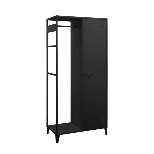 Atvira iš metalo drabužių spinta juodos spalvos 80x175 cm Salino – Støraa-image-1