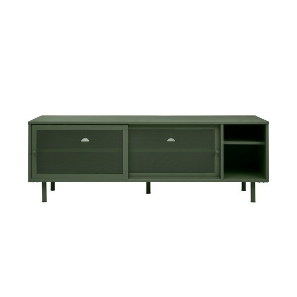 Iš metalo TV spintelė tamsiai žalios spalvos 160x55 cm Veep – Unique Furniture