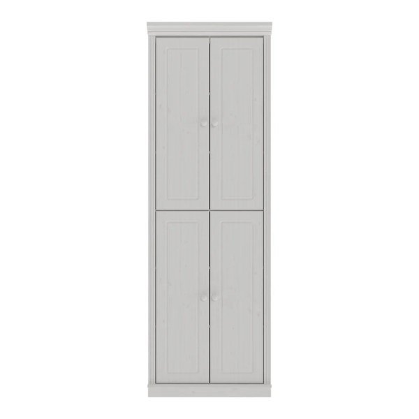 Baltos spalvos iš pušies masyvo spintelė 74x223x37 cm Anita – Støraa