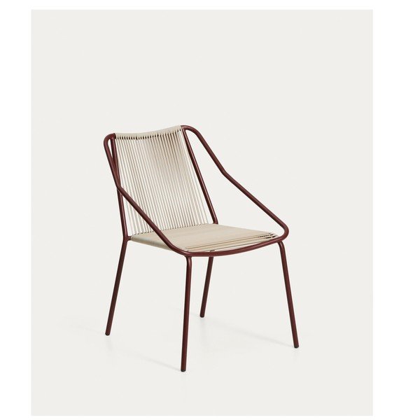 Bordo spalvos/kreminės spalvos sodo kėdė Zivia – Kave Home