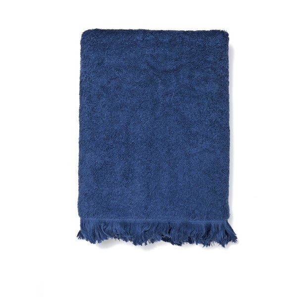 2 tamsiai mėlynų didelių ir 2 mažų rankšluosčių rinkinys iš 100% medvilnės Bonami Selection, 50 x 90 + 70 x 140 cm-image-1