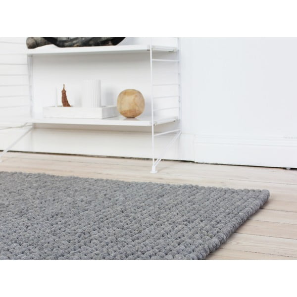 Plieno pilkos spalvos vilnos kilimas Wooldot Ball Rugs, ⌀ 100 x 150 cm-image-2