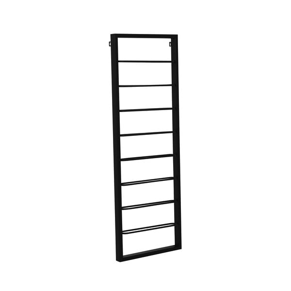 Sieninė iš metalo vyno lentyna juodos spalvos 42x120x6 cm Macaben – Light & Living-image-3