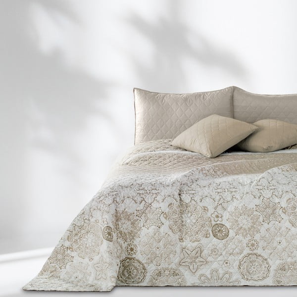 Šviesiai ruda dvipusė mikropluošto lovatiesė DecoKing Malaga, 170 x 210 cm
