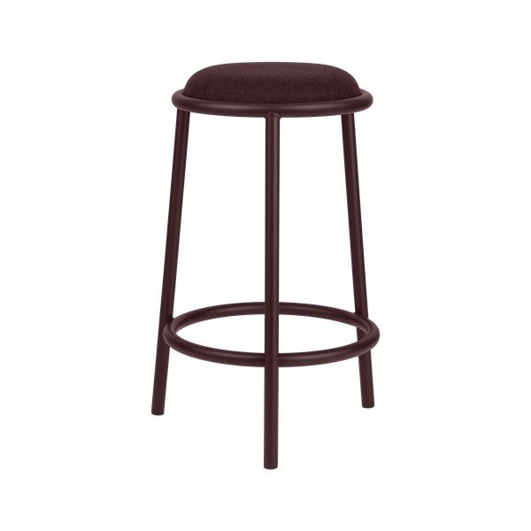 Bordo spalvos iš metalo baro taburetė (sėdynės aukštis 68 cm) Hogo – noo.ma