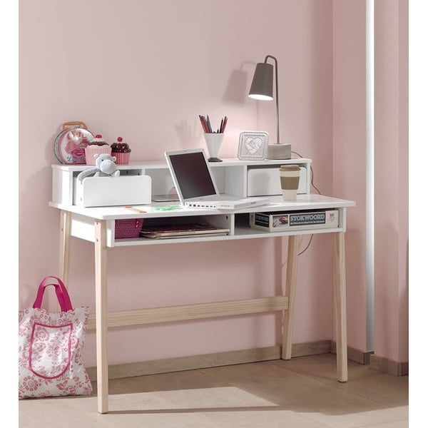 Baltas vaikiškas rašomasis stalas Vipack Kiddy-image-1