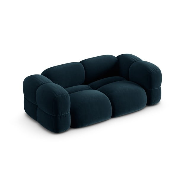 Tamsiai mėlynos spalvos iš velveto sofa 210 cm Loretto – Cosmopolitan Design-image-2