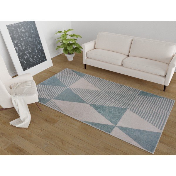 Skalbiamas kilimas mėlynos spalvos 80x200 cm – Vitaus-image-1