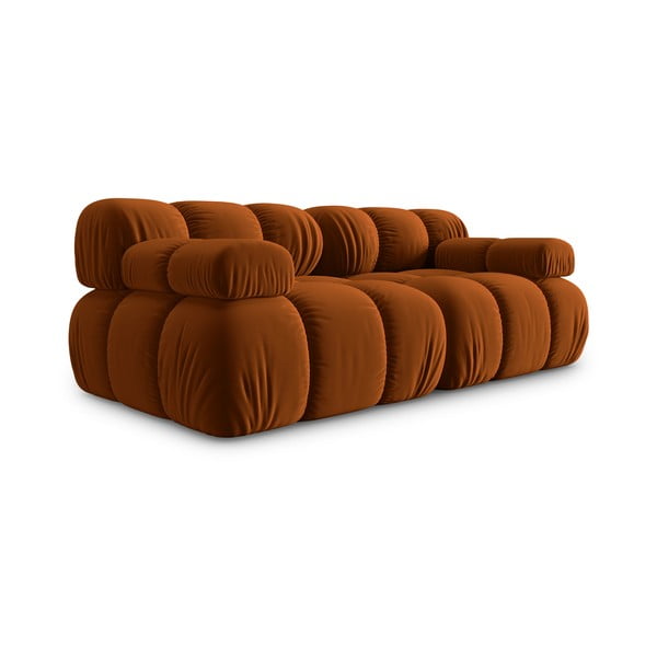 Sofa oranžinės spalvos iš velveto 188 cm Bellis – Micadoni Home-image-3